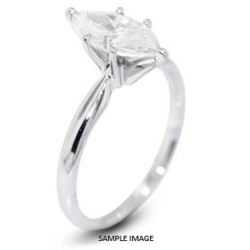 18k White Gold Classic Style Solitaire Ring with 1.65 Carat E-I1 Marquise Diamond